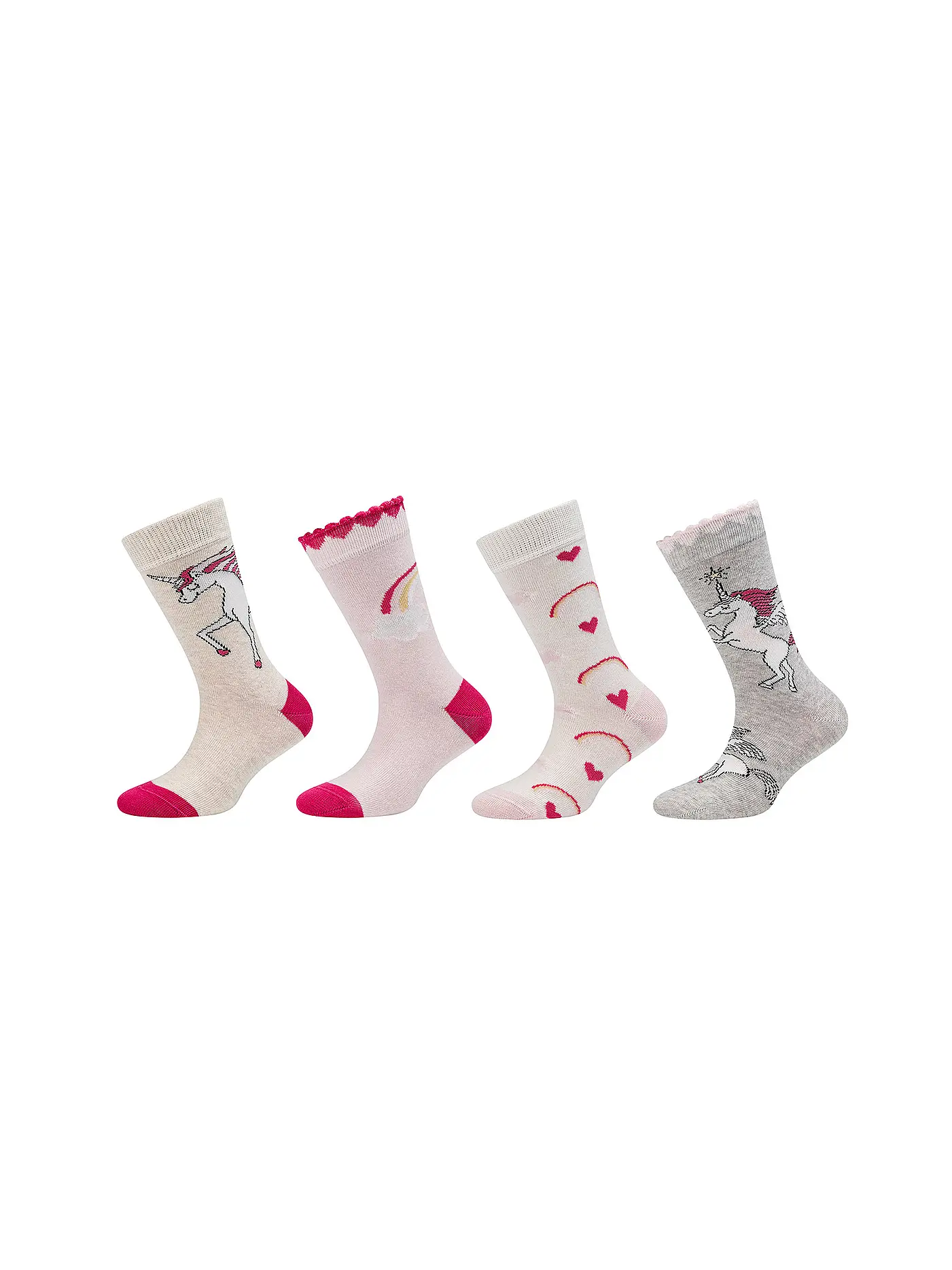 CAMANO | Mädchen Socken 4er Pkg offwhite | hellgrau